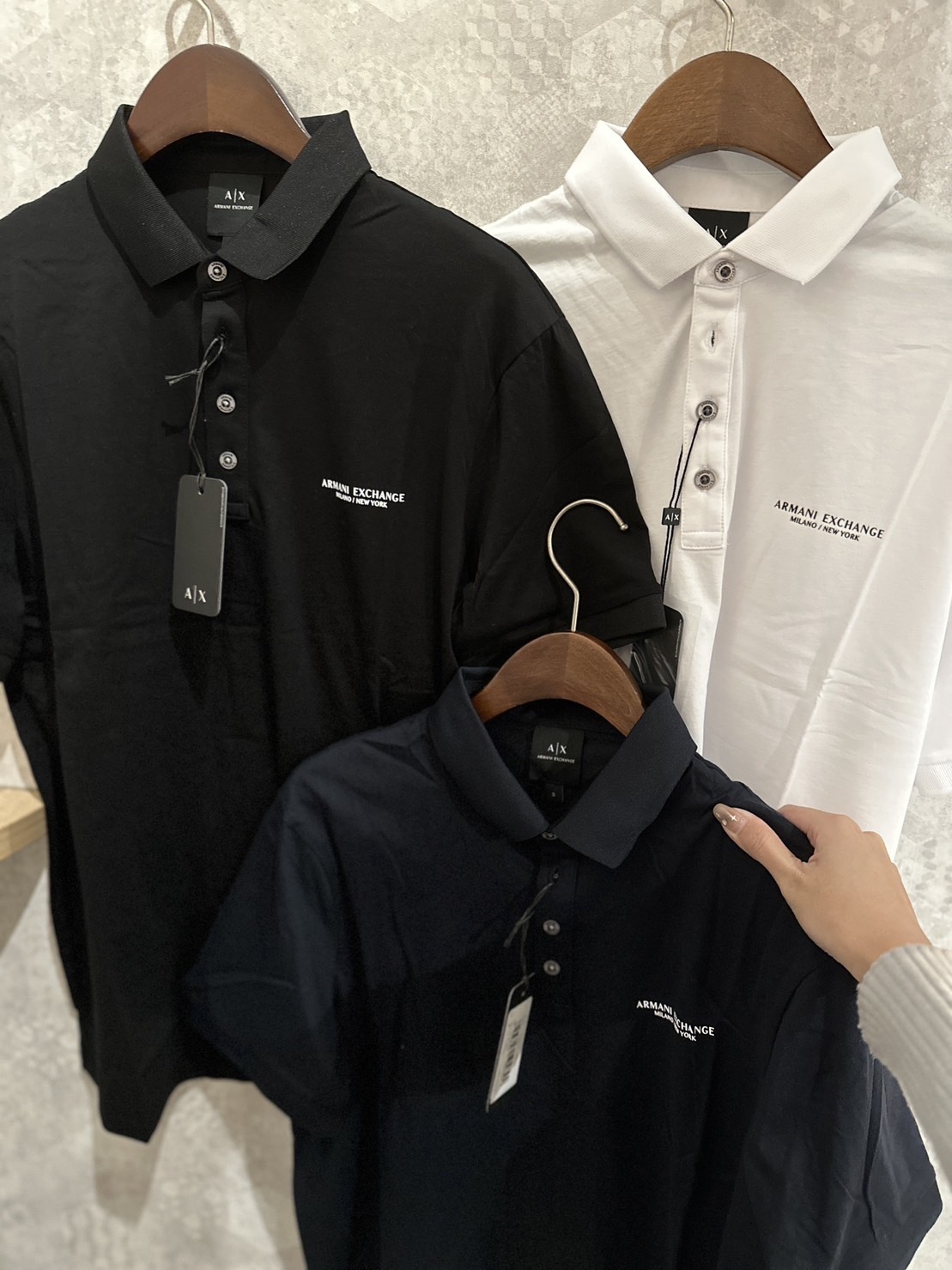 Armani Exchange AX 側邊小字母 素面 Polo衫 短袖上衣