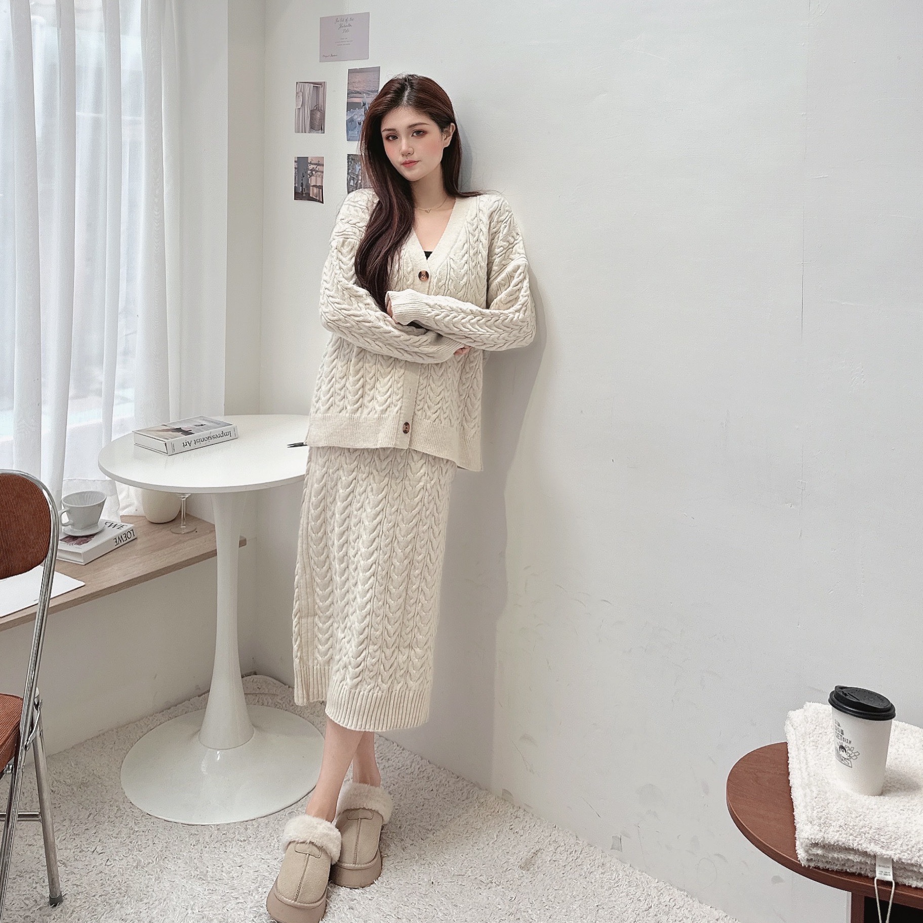 溫柔小姐姐麻花長裙套裝/三色