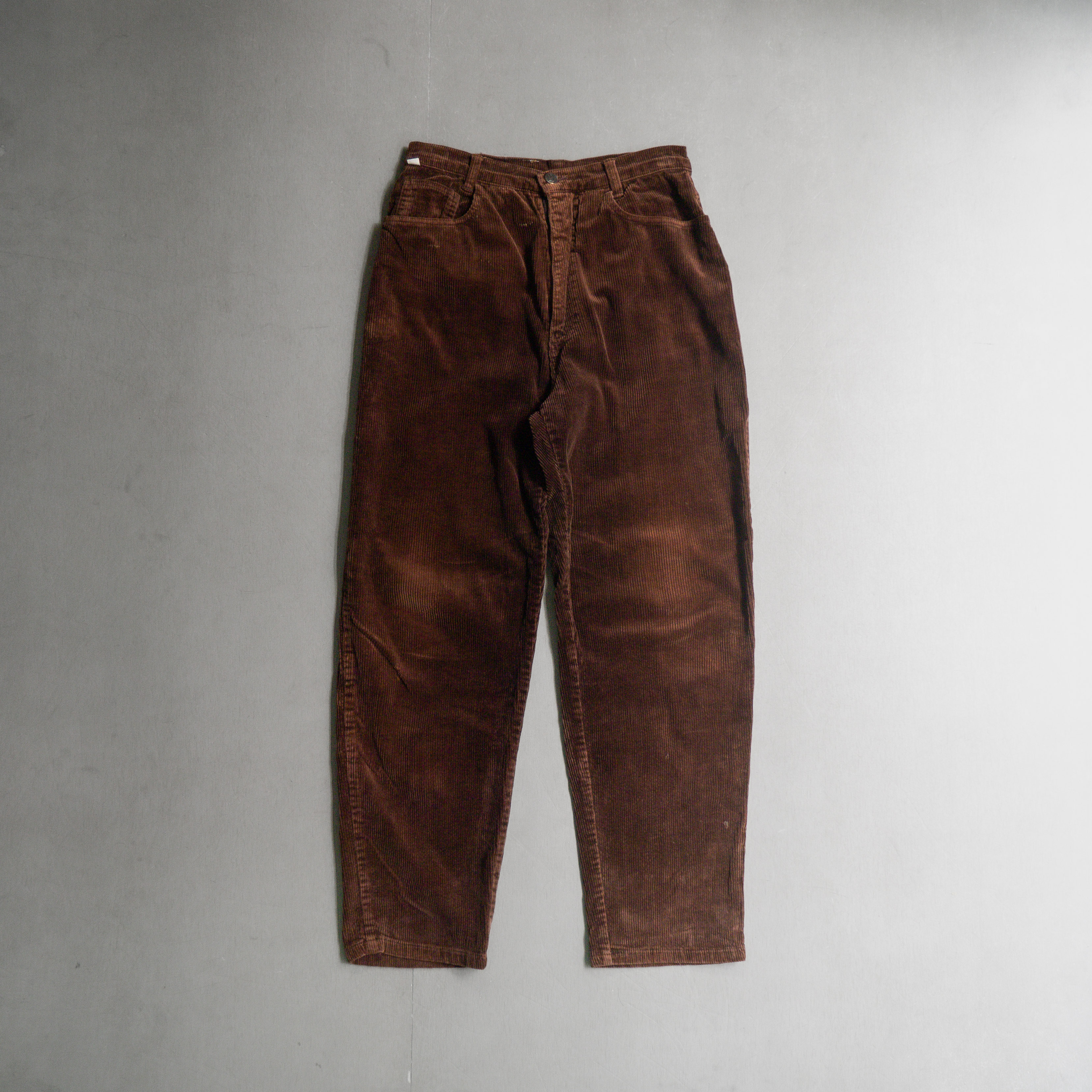 VINTAGE CORDUROY PANTS 女裝 燈芯絨 咖啡色 粗紋 錐形 長褲