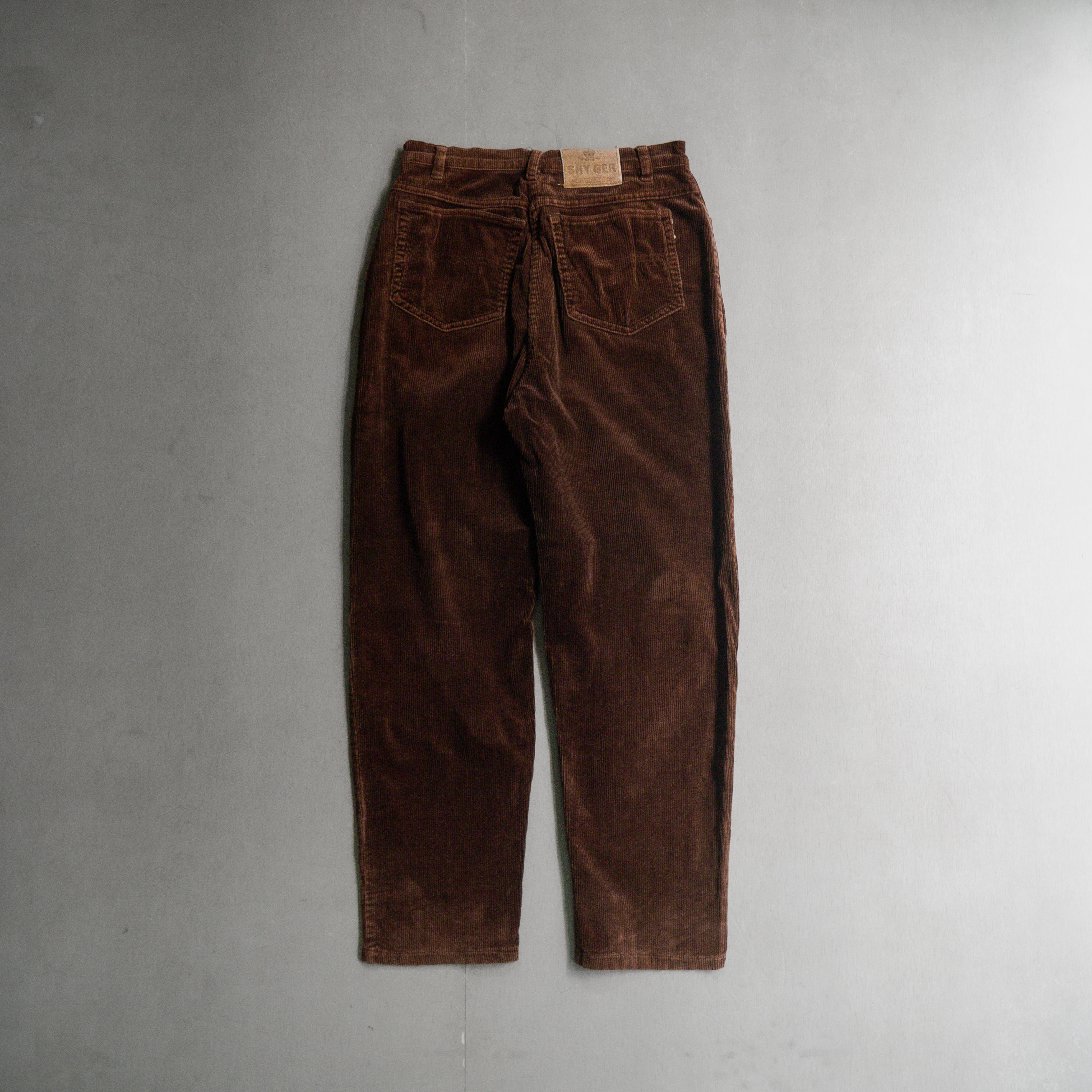 VINTAGE CORDUROY PANTS 女裝 燈芯絨 咖啡色 粗紋 錐形 長褲