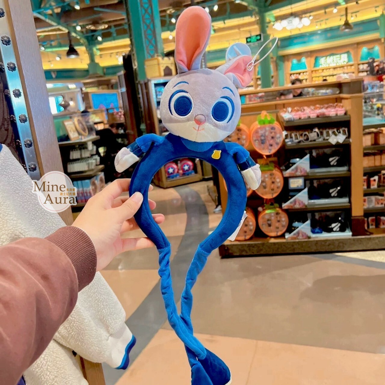 哈茱蒂 Judy 兔 絨毛 大頭造型 手可動設計 髮圈 髮箍 動物方城市 Zootopia -上海迪士尼樂園