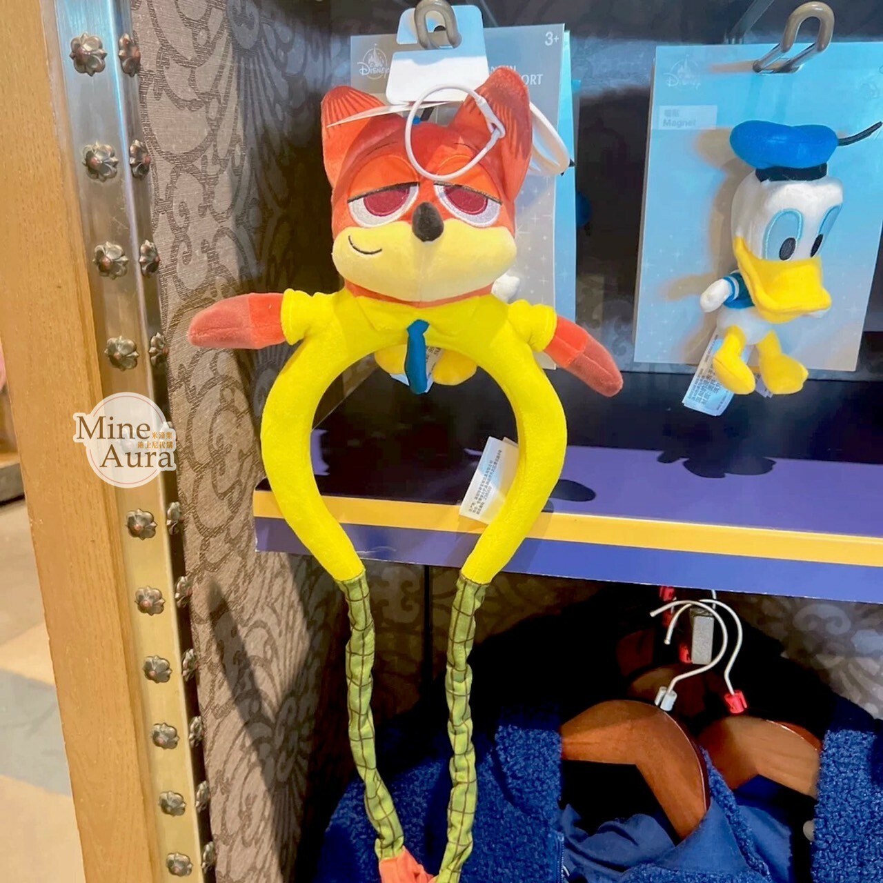 胡尼克 Nick 絨毛 大頭造型 手可動設計 髮圈 髮箍 動物方城市 Zootopia -上海迪士尼樂園