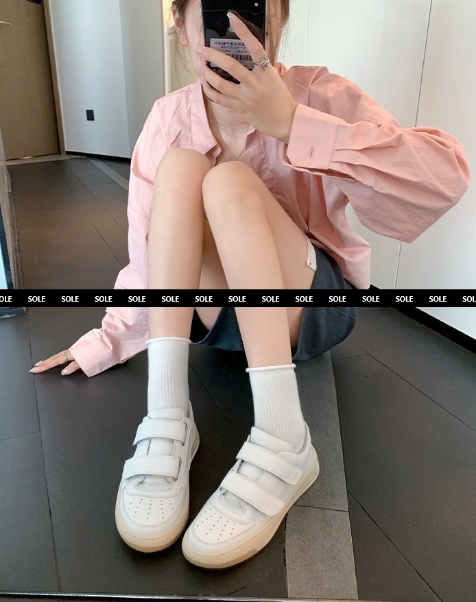 真皮厚底增高 休閒小白鞋(35-40)