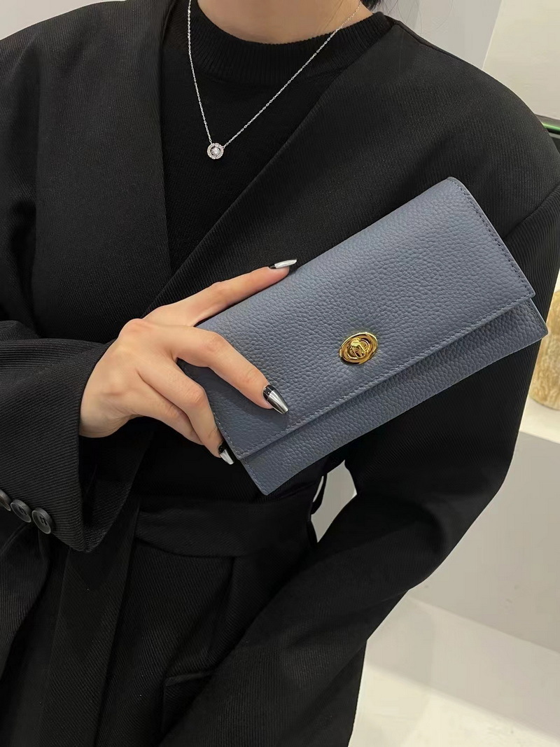 拚色荔枝紋牛皮WOC/ 3折長夾(多色)