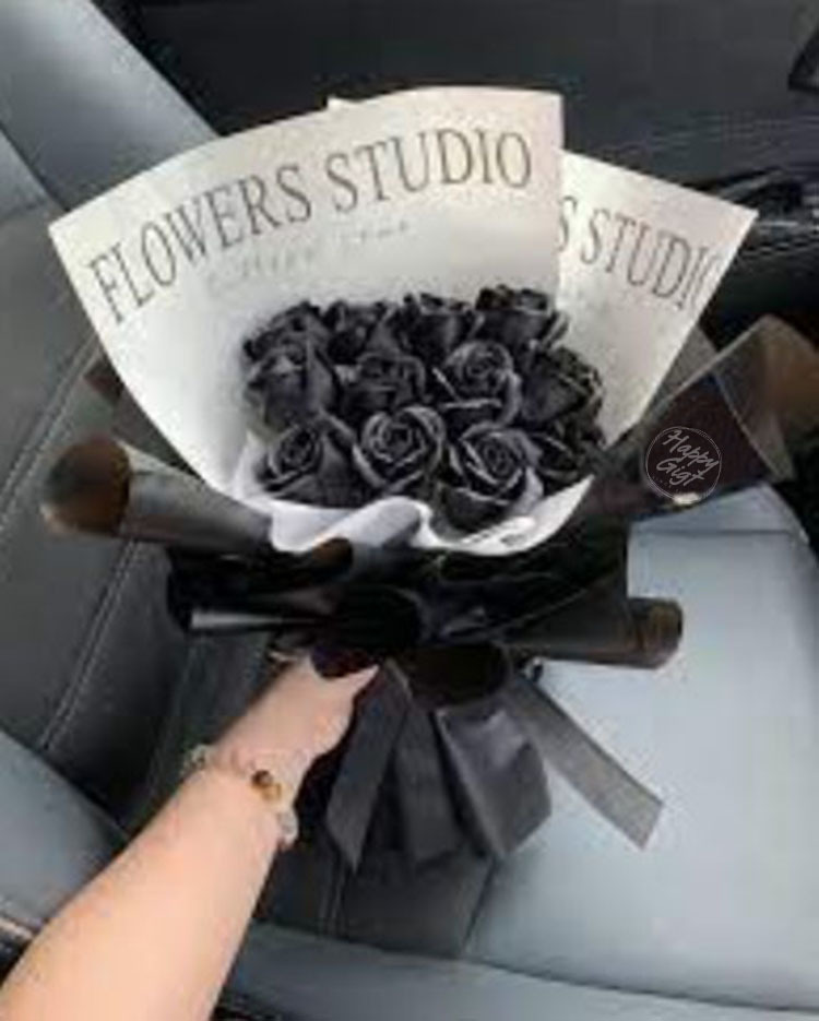 16朵黑玫瑰香皂花花束