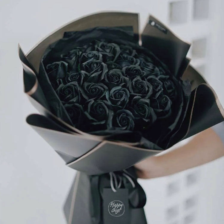 黑色玫瑰香皂花束