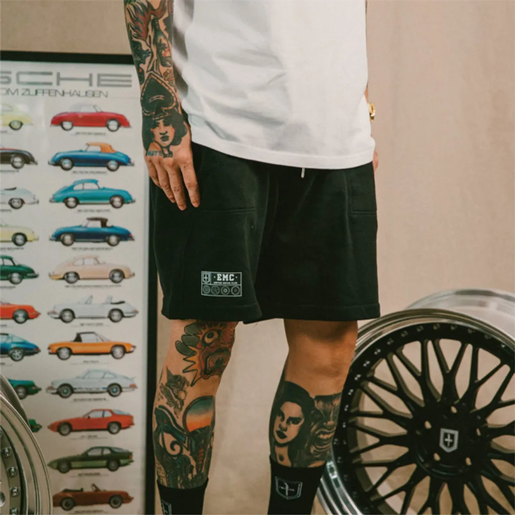 EMC Classic Wheels Shorts (Black) 黑色 休閒復古 棉短褲 EMCC43