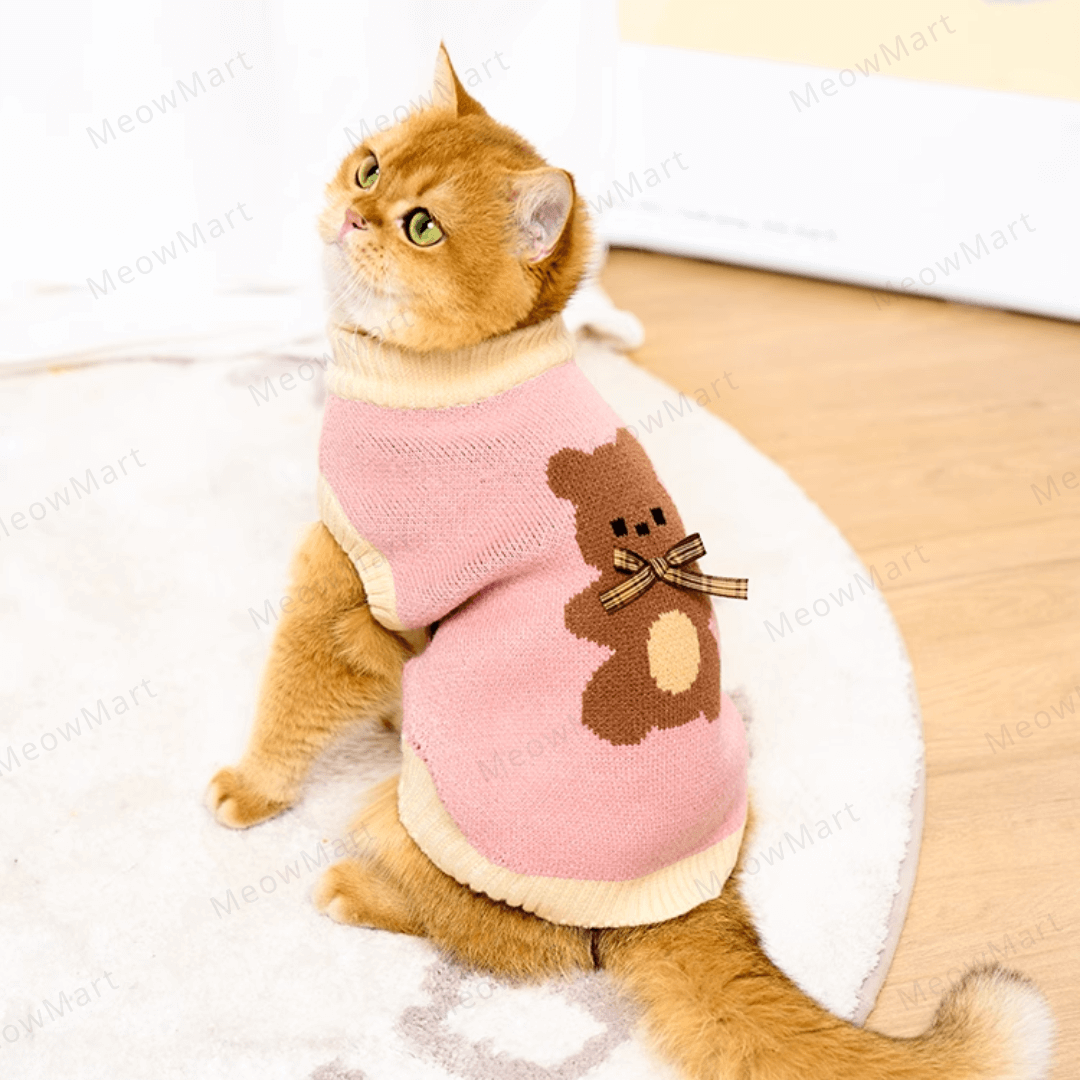 可愛小熊保暖寵物背心 (貓狗適用)