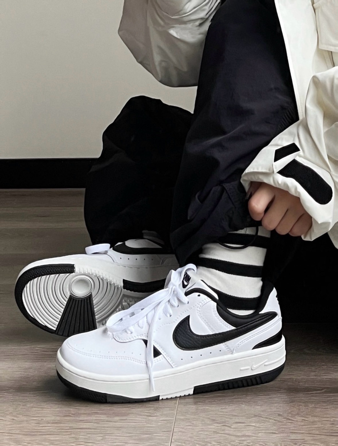 Nike Gamma Force 黑白色 皮革 復古 拼接 DX9176-100/預購