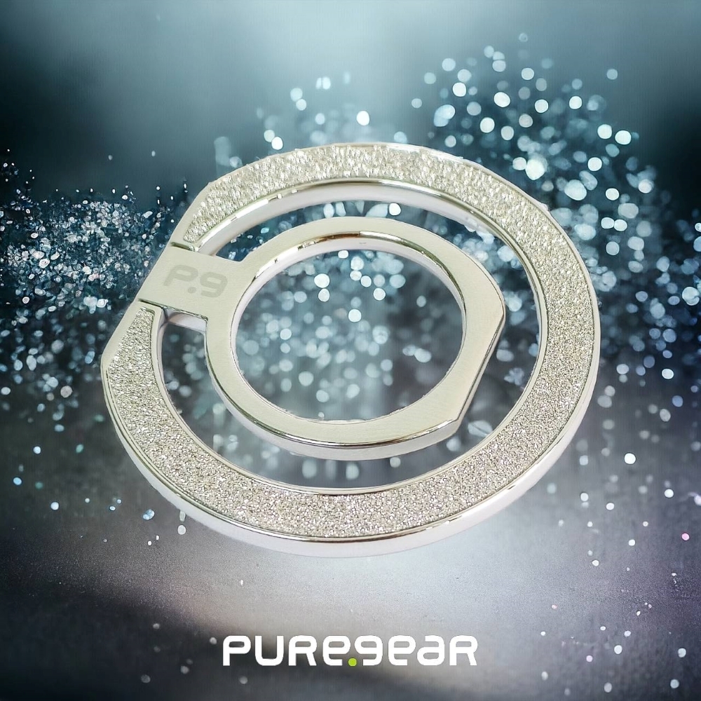 鋅合金磁吸指環支架(附磁圈貼片) / 銀蔥