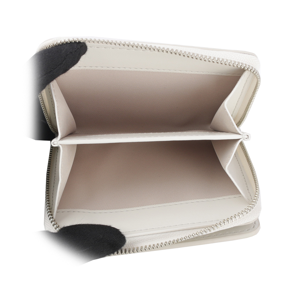 【MARC JACOBS】壓印標誌對開暗釦二折迷你短夾(棉花白) 2R3SMP044S10 137