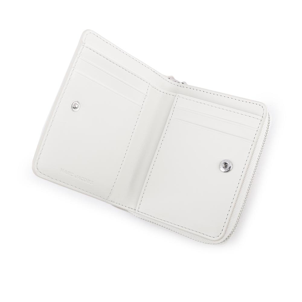 【MARC JACOBS】壓印標誌對開暗釦二折迷你短夾(棉花白) 2R3SMP044S10 137