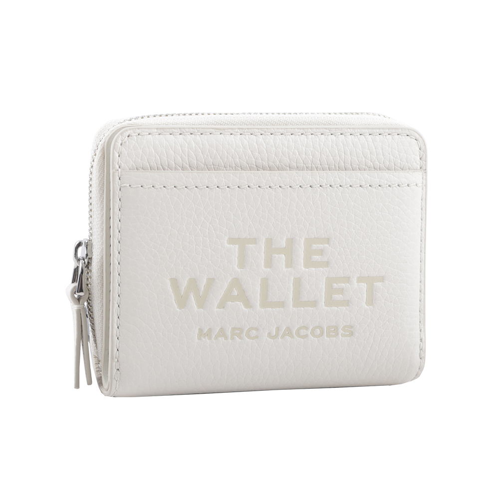 【MARC JACOBS】壓印標誌對開暗釦二折迷你短夾(棉花白) 2R3SMP044S10 137