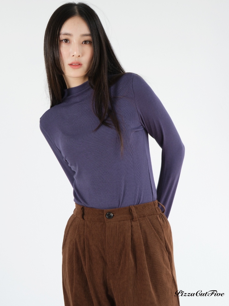 【磨毛加厚】基本款半領長袖上衣 PizzaCutFive PCF233403022