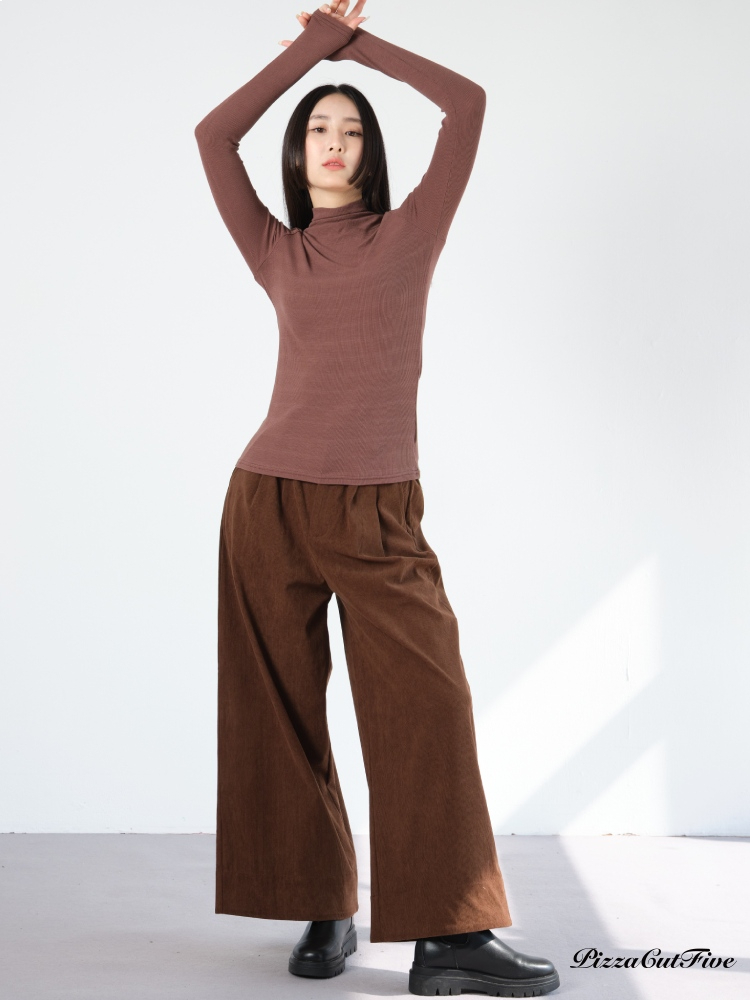 【磨毛加厚】基本款半領長袖上衣 PizzaCutFive PCF233403022