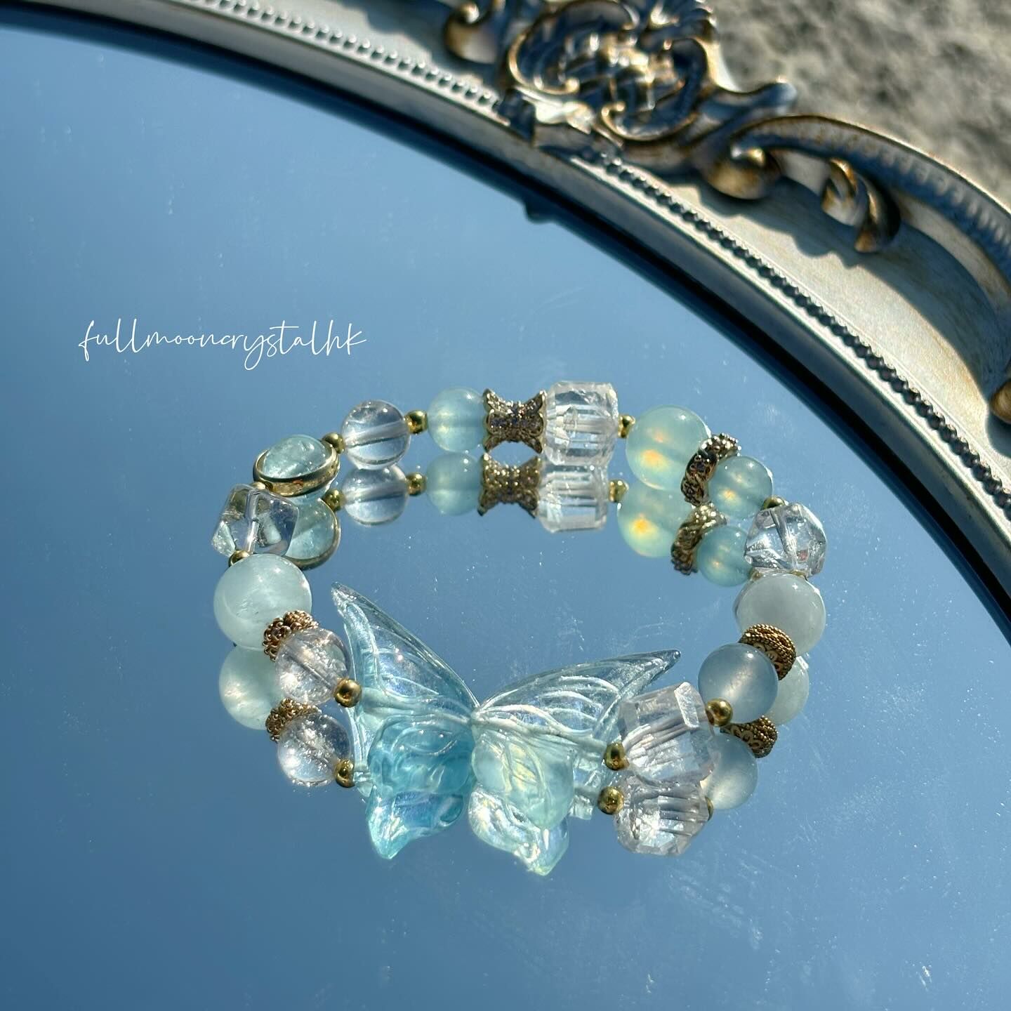 海藍寶蝴蝶設計款手串