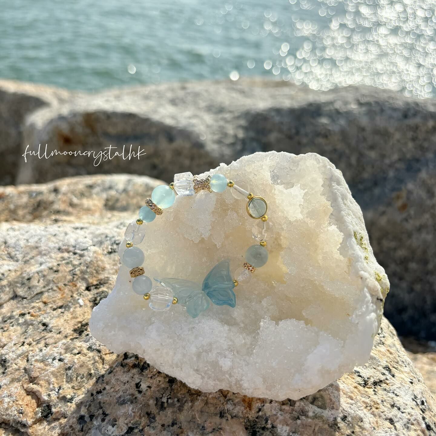 海藍寶蝴蝶設計款手串