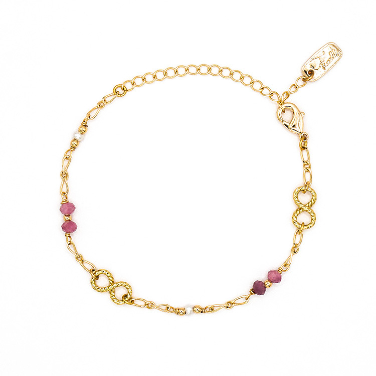 《官網限定》｜桃花｜無限 – 粉碧璽 – 手鍊