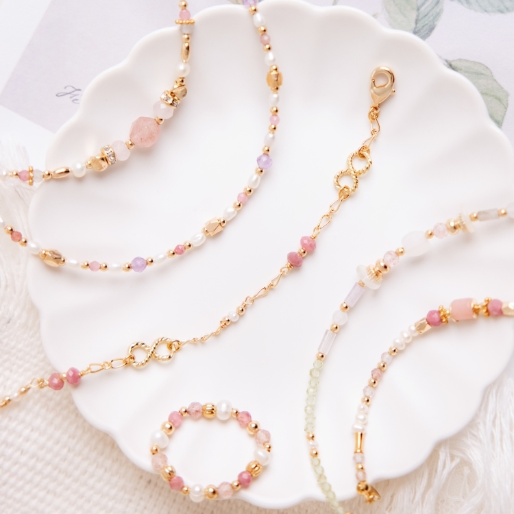 《官網限定》｜桃花｜無限 – 粉碧璽 – 手鍊