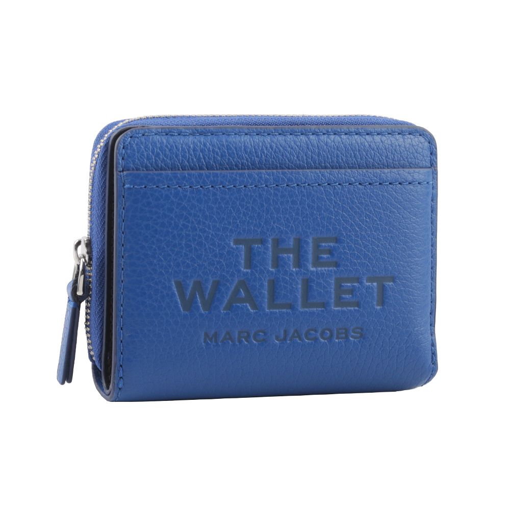 【MARC JACOBS】壓印標誌對開暗釦二折迷你短夾(鈷藍色) 2R3SMP044S10 486