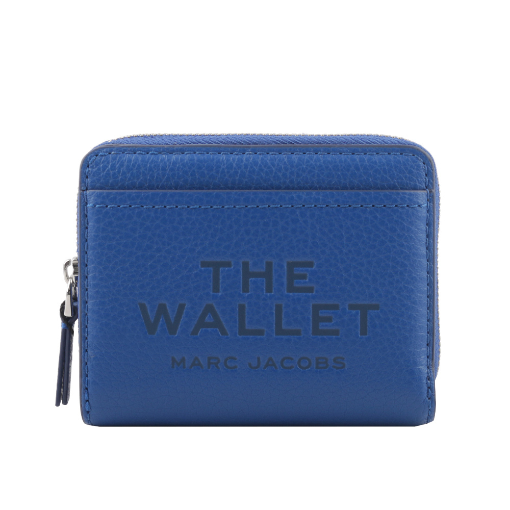 【MARC JACOBS】壓印標誌對開暗釦二折迷你短夾(鈷藍色) 2R3SMP044S10 486