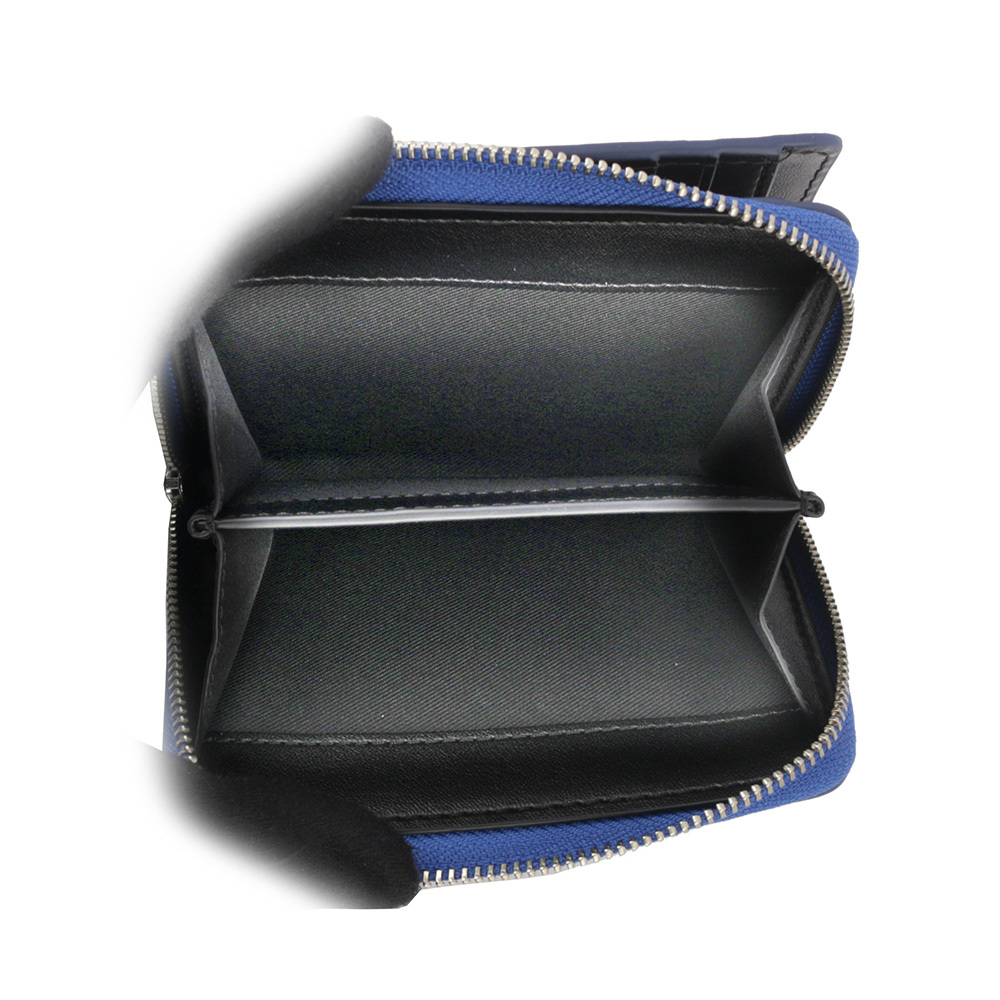 【MARC JACOBS】壓印標誌對開暗釦二折迷你短夾(鈷藍色) 2R3SMP044S10 486