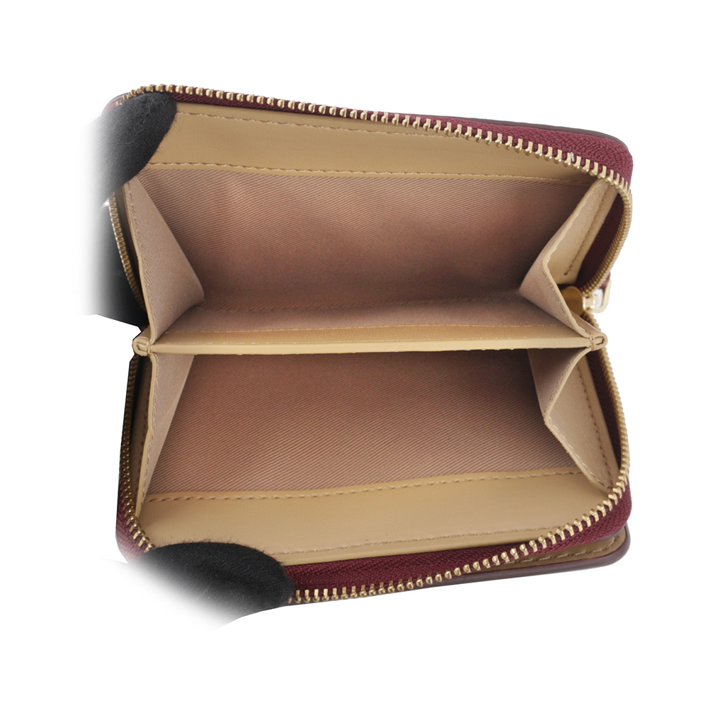 【MARC JACOBS】壓印標誌對開暗釦二折迷你短夾(櫻桃紅) 2R3SMP044S10 602