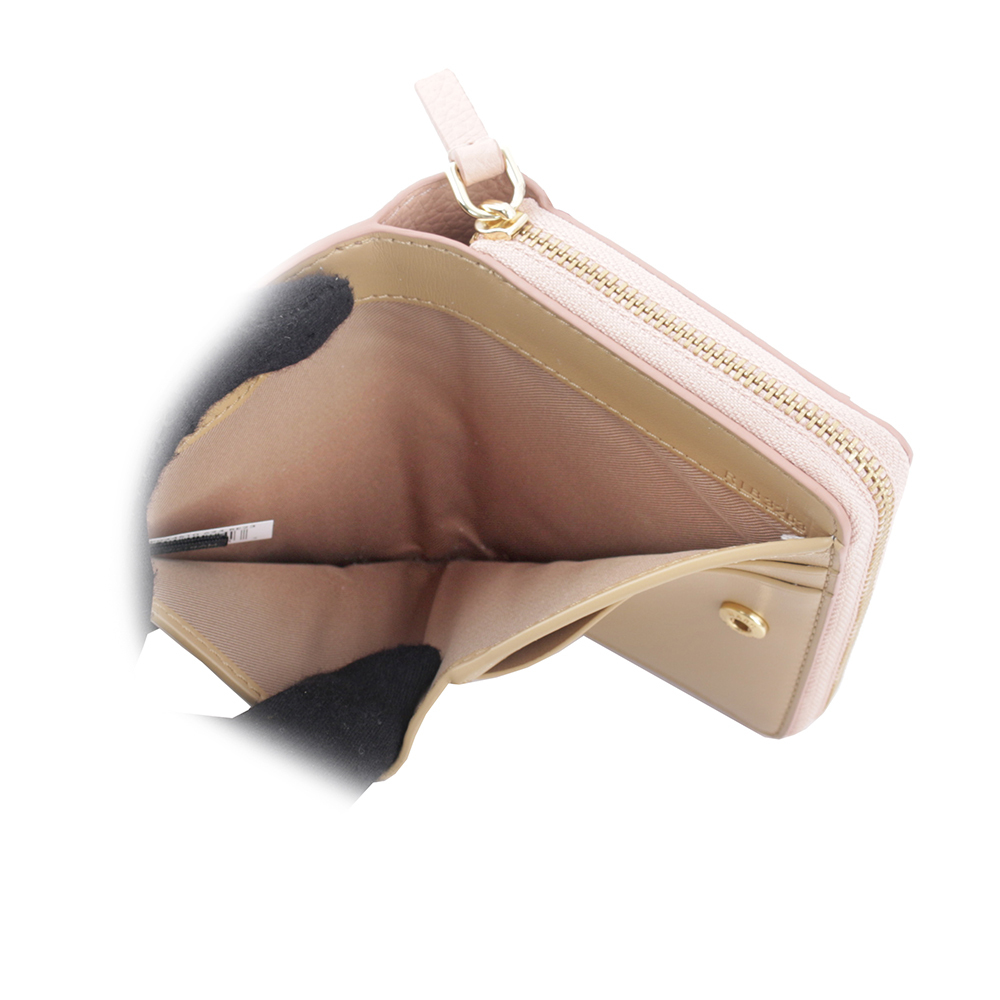 【MARC JACOBS】壓印標誌對開暗釦二折迷你短夾(玫瑰粉) 2R3SMP044S10 624