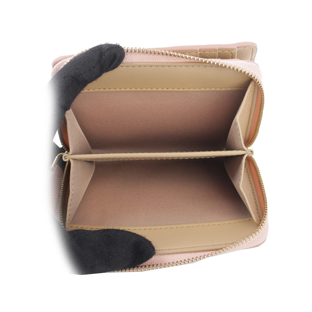 【MARC JACOBS】壓印標誌對開暗釦二折迷你短夾(玫瑰粉) 2R3SMP044S10 624