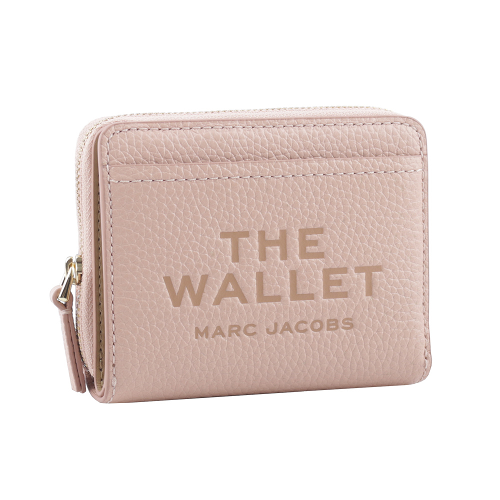 【MARC JACOBS】壓印標誌對開暗釦二折迷你短夾(玫瑰粉) 2R3SMP044S10 624
