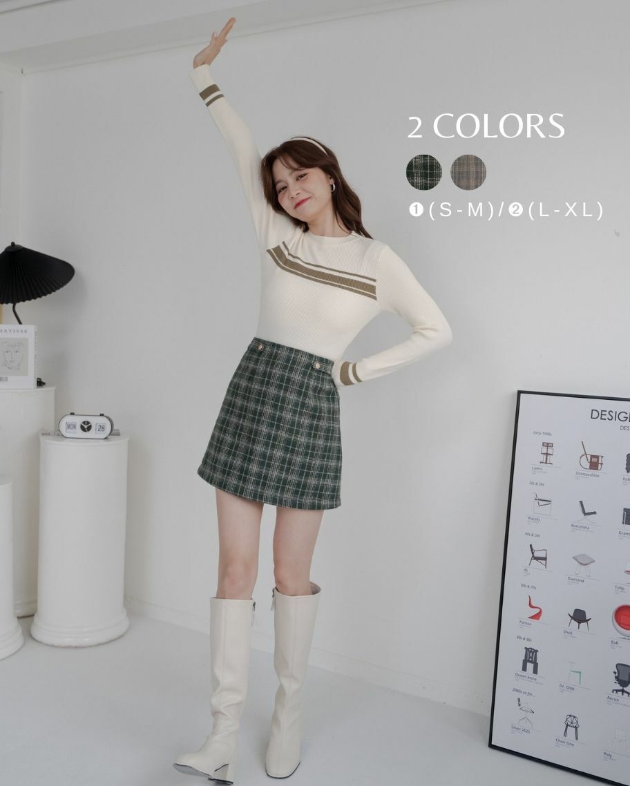 英格蘭格紋毛呢短裙