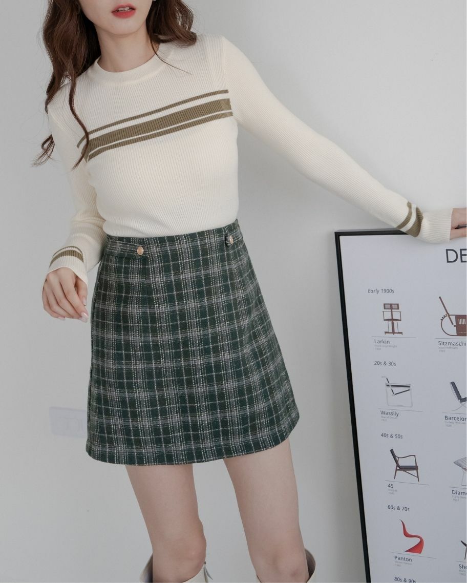 英格蘭格紋毛呢短裙