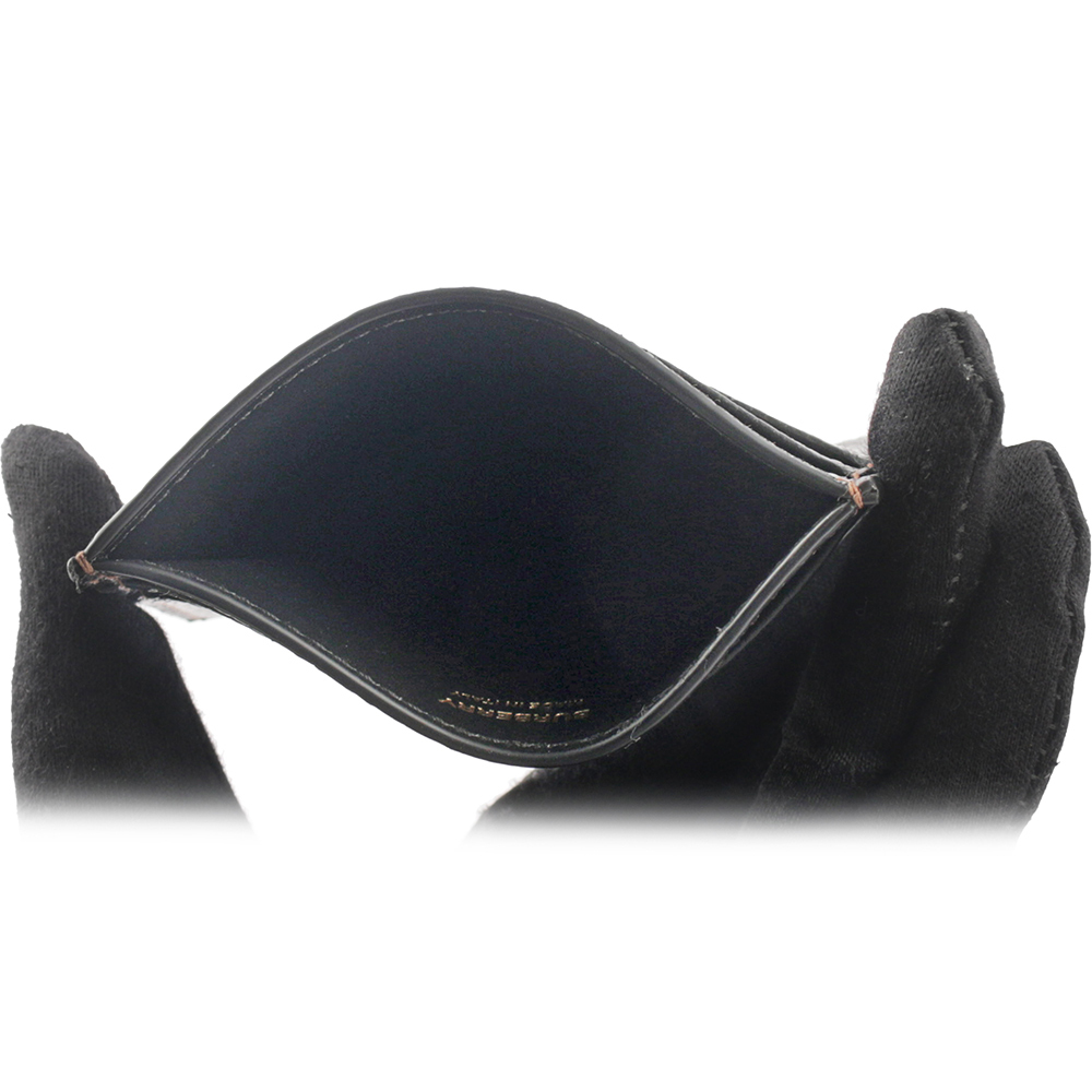 【BURBERRY】TB 標誌粒紋牛皮4卡名片/卡片夾(黑色) 8062351 A1189