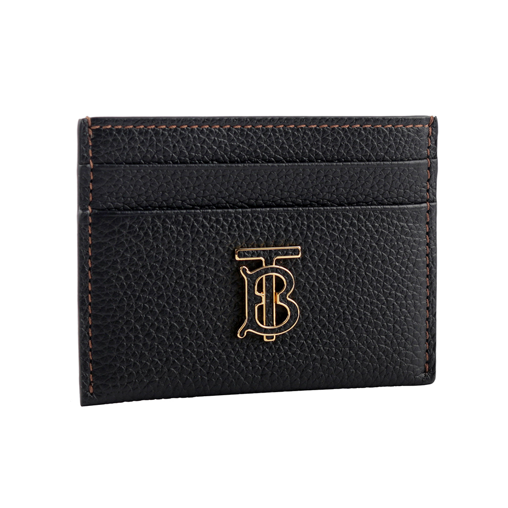 【BURBERRY】TB 標誌粒紋牛皮4卡名片/卡片夾(黑色) 8062351 A1189