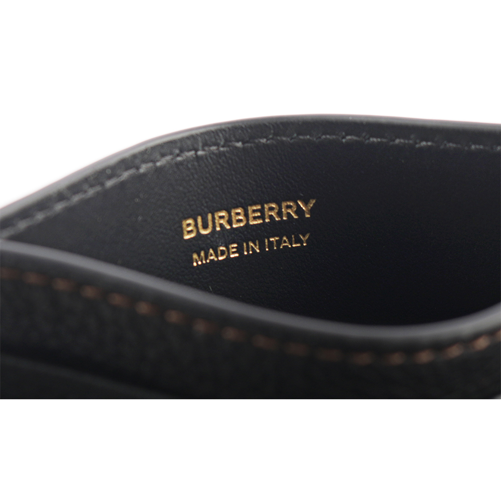 【BURBERRY】TB 標誌粒紋牛皮4卡名片/卡片夾(黑色) 8062351 A1189