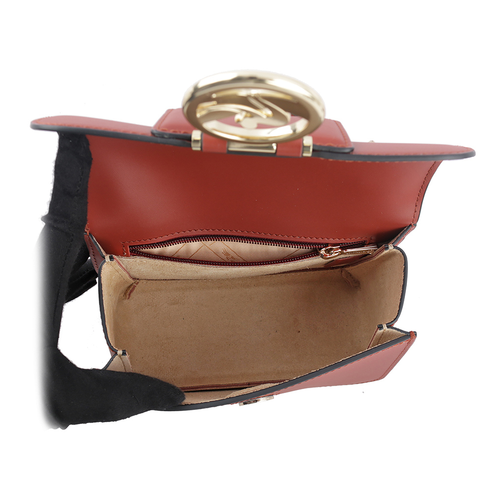 【LONGCHAMP】XS號 BOX-TROT 滑面小牛皮翻蓋二用包(赤褐色) 10180 HAU 204