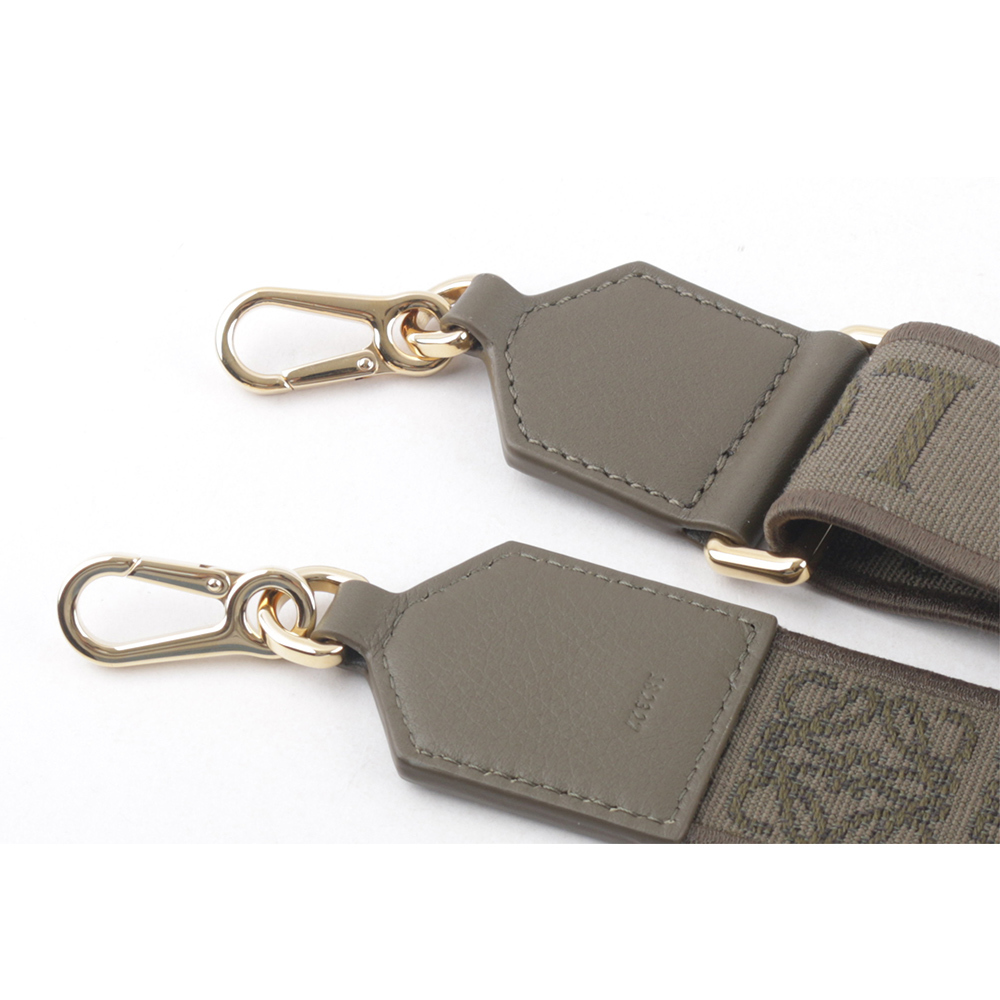 【LOEWE】Anagram 標誌緹花刺繡及小牛皮可調背帶(深卡其綠) C604T87X20 3969