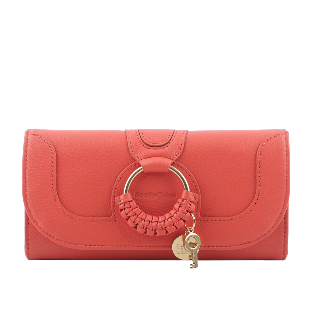 【SEE BY CHLOE】HANA系列壓釦翻蓋長夾(粉橘色) CHS24SP761E05839