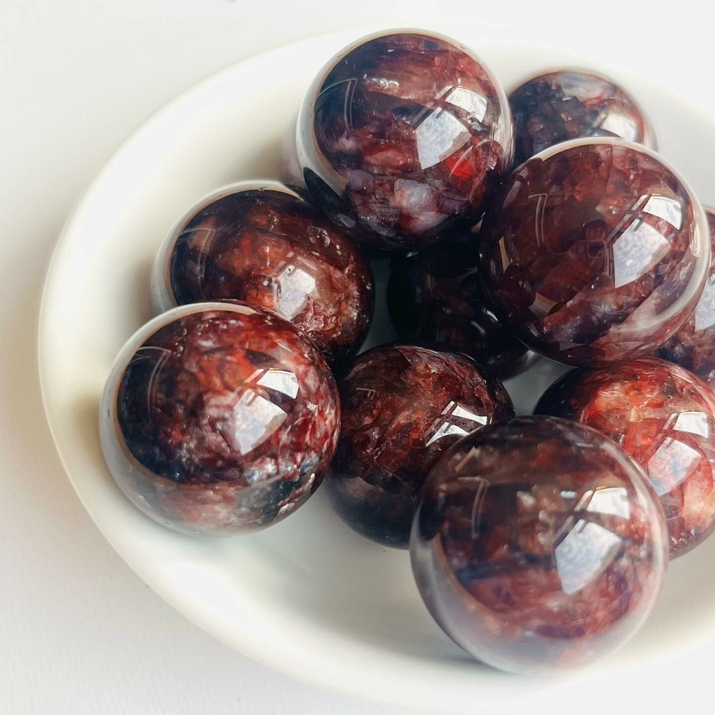 [原石] 紅膠花 水晶球