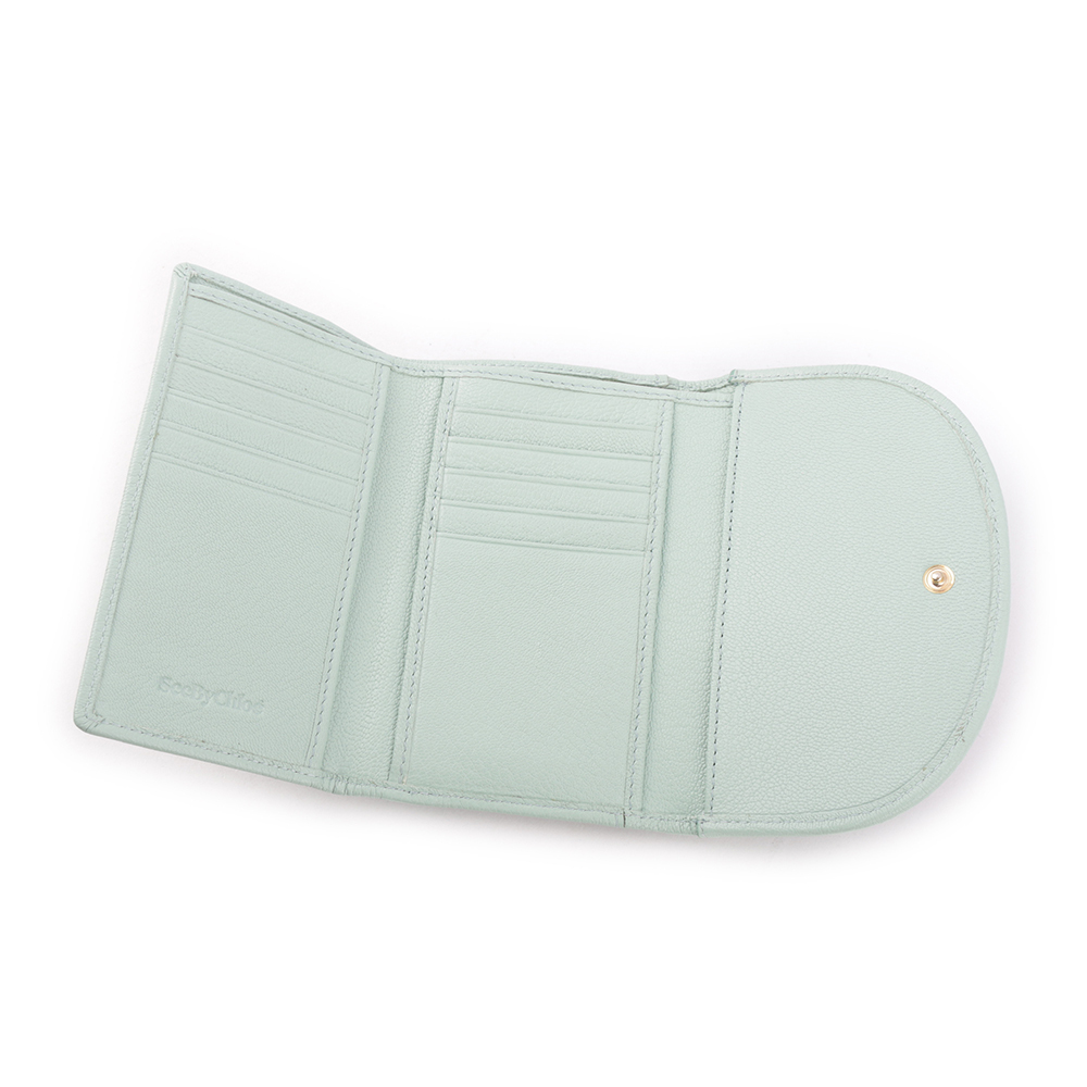 【SEE BY CHLOE】HANA系列山羊皮翻蓋中夾(藍綠色) CHS24SP783D5141U