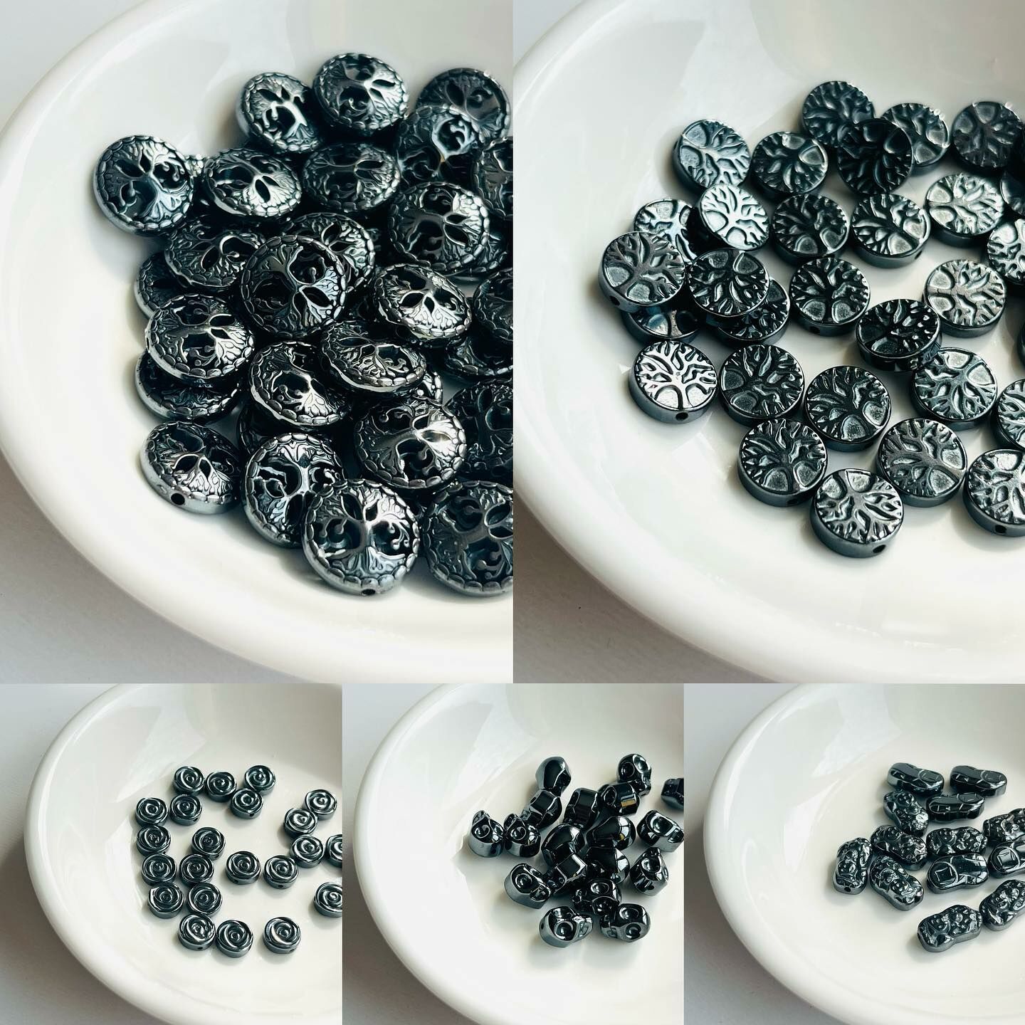 [原石] 赤鐵礦 串珠通孔配件