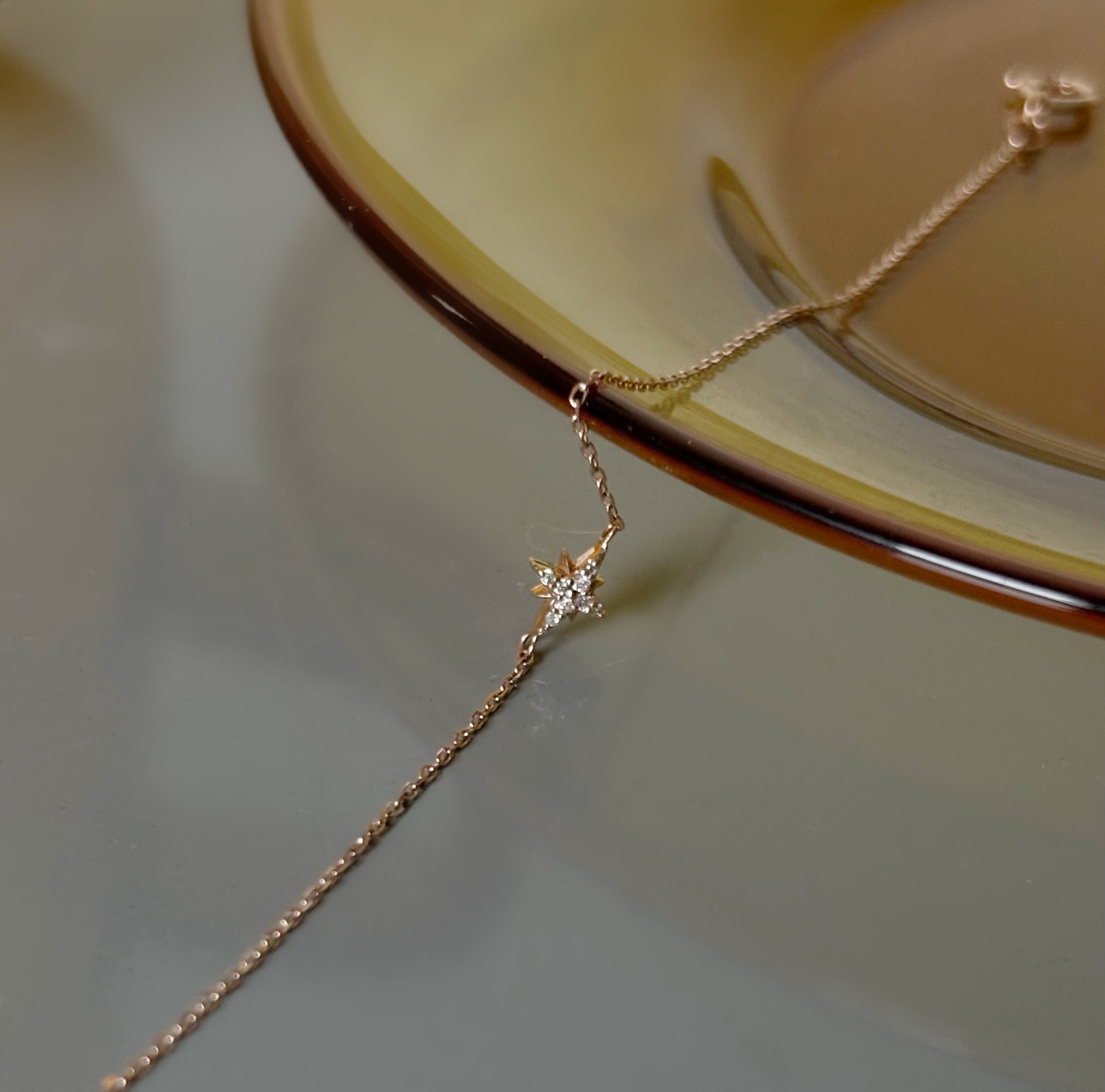 14k小星芒真鑽手鍊