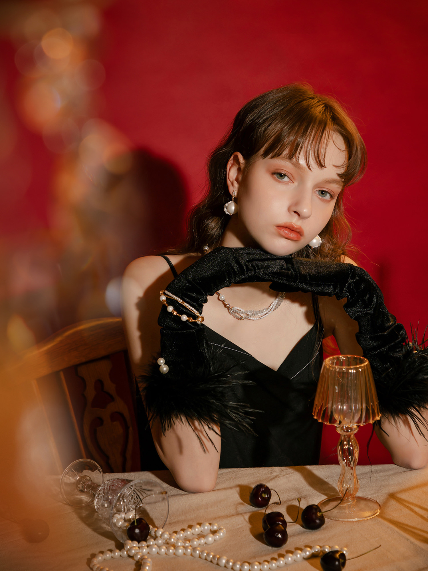 夜晚序幕戀曲。MUCHAT手作14+18KGP水晶珍珠交錯項鍊