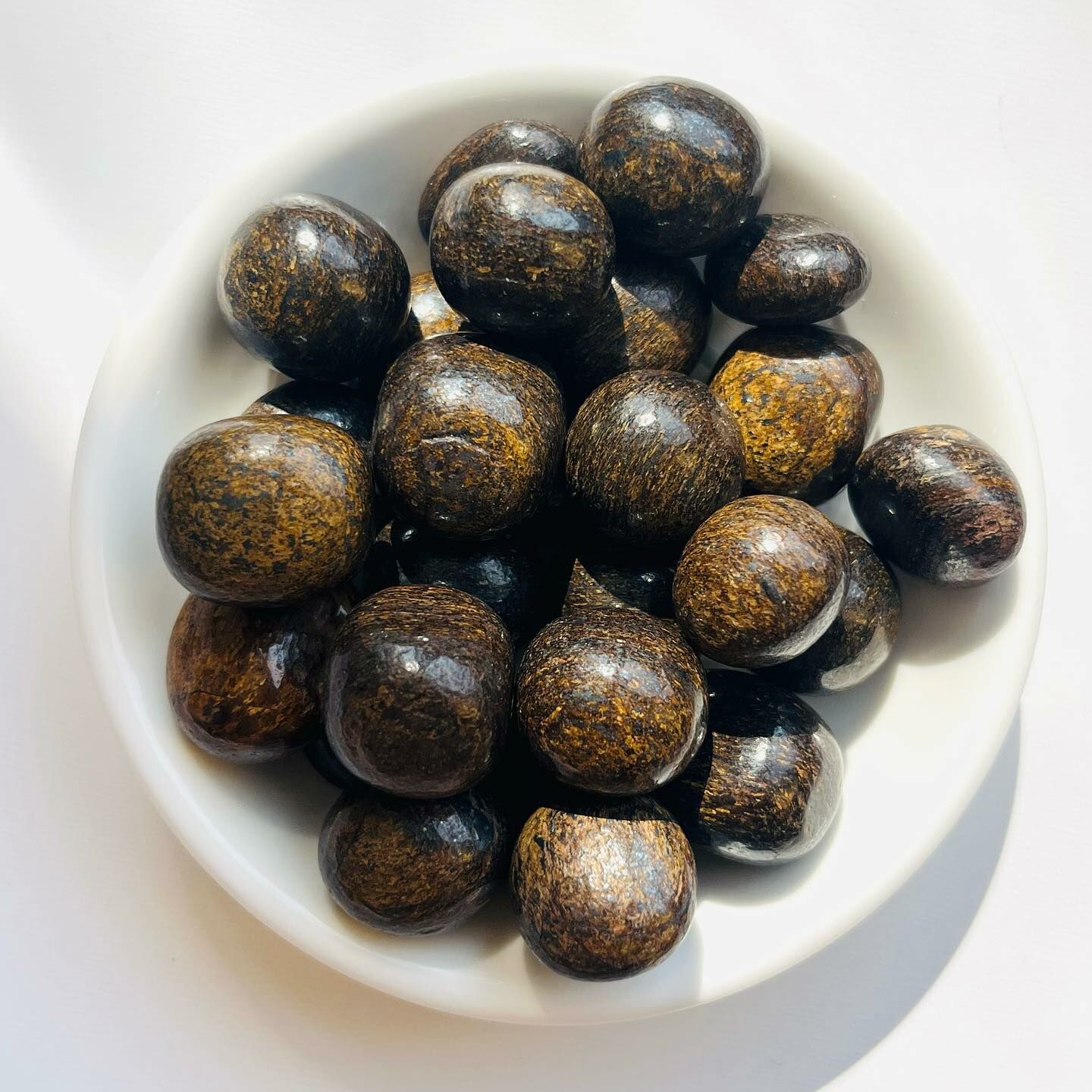 [原石] 古銅輝石 水晶滾石