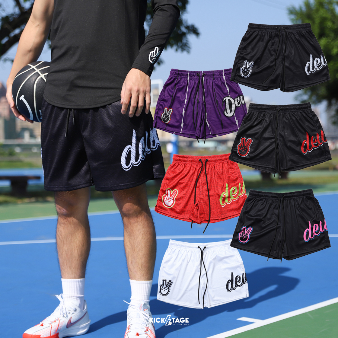 [售出無退換] 男款 Deuce Brand Mesh Shorts 六色 LOGO 網眼 抽繩 籃球褲 短褲【DE014】ABshorts