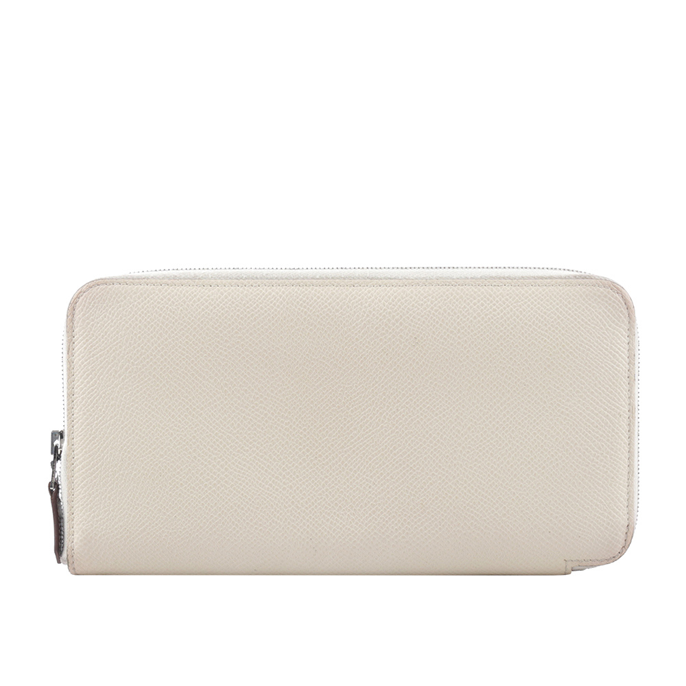 【Hermès】Epsom 皮革釦環圖案ㄇ形拉鍊長夾