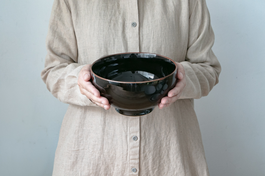 白山陶器-6寸深麵丼 天目