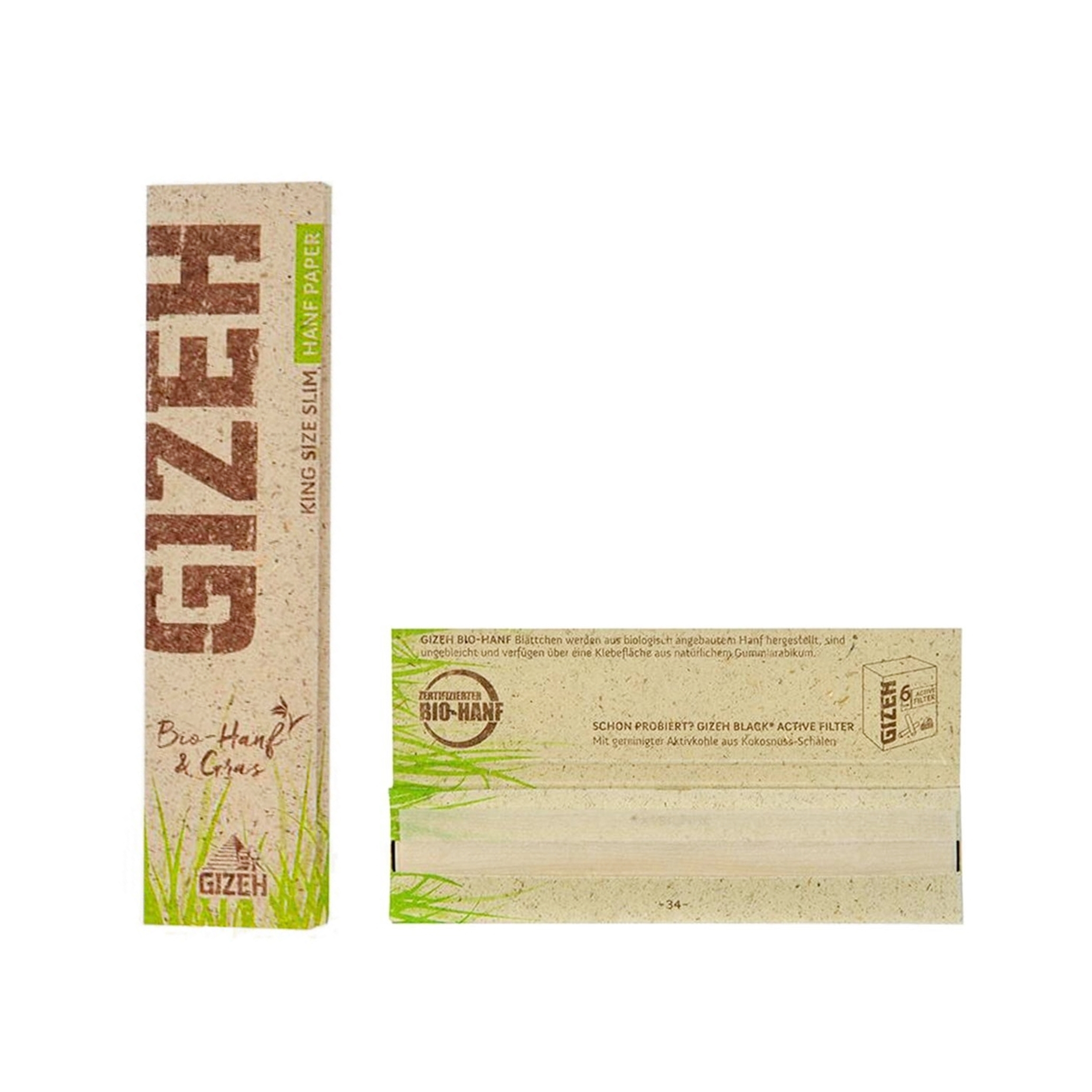 【Gizeh】德國原裝進口、110mm、Slim、有機麻超薄慢燃捲煙紙 #King Size #未漂白 #純素食