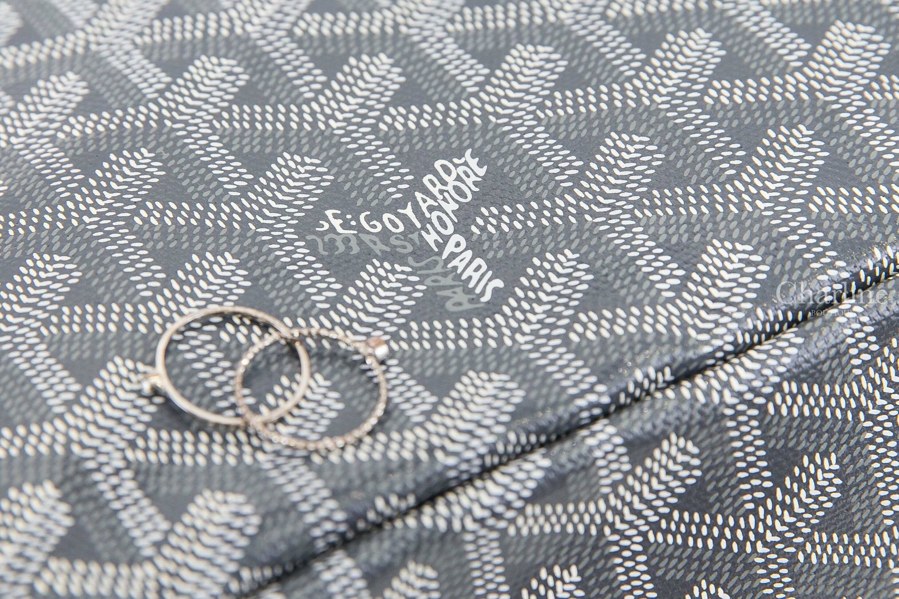 Goyard Bohème Hobo Bag 灰色帆布小牛皮同色提把手提肩背包
