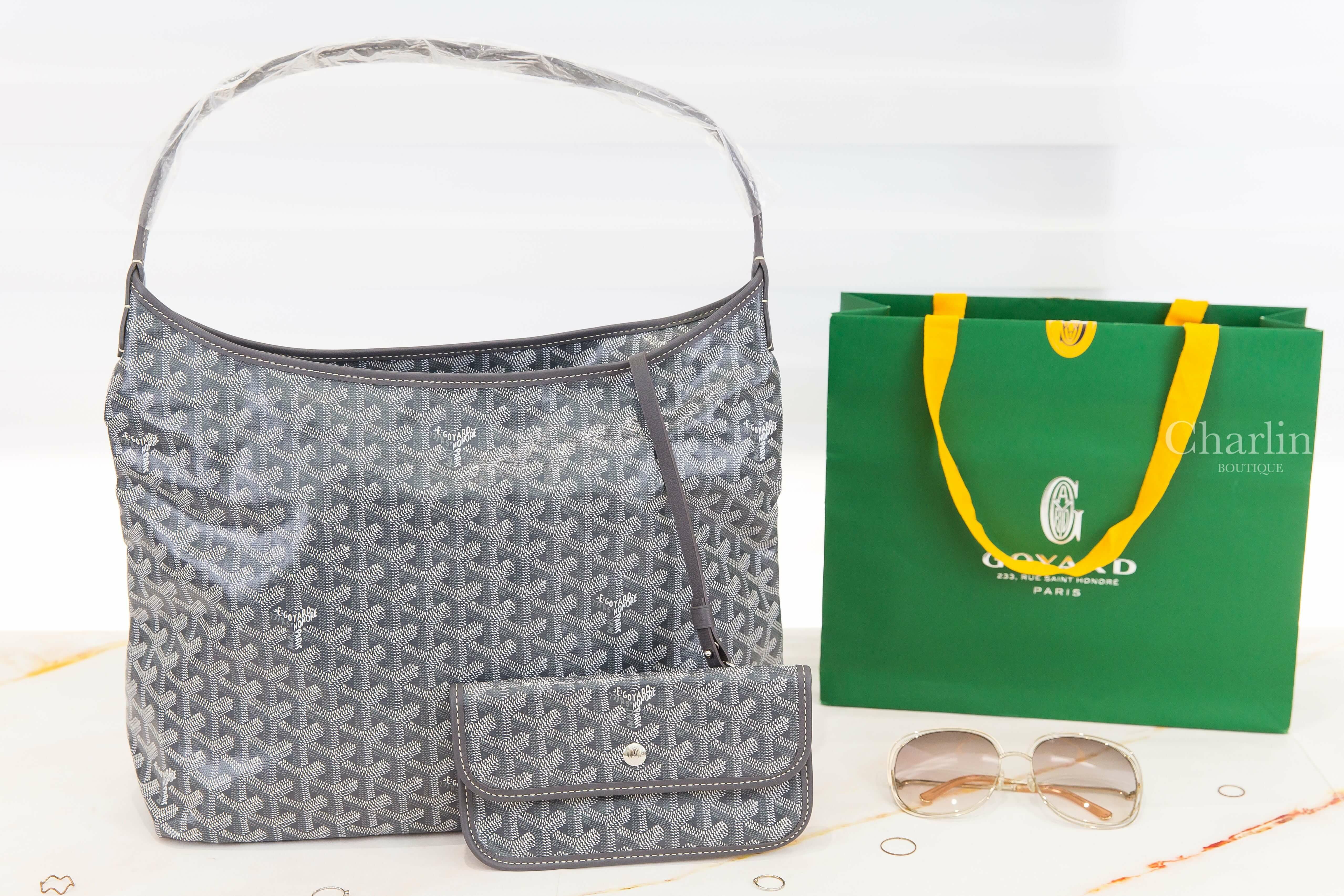 Goyard Bohème Hobo Bag 灰色帆布小牛皮同色提把手提肩背包